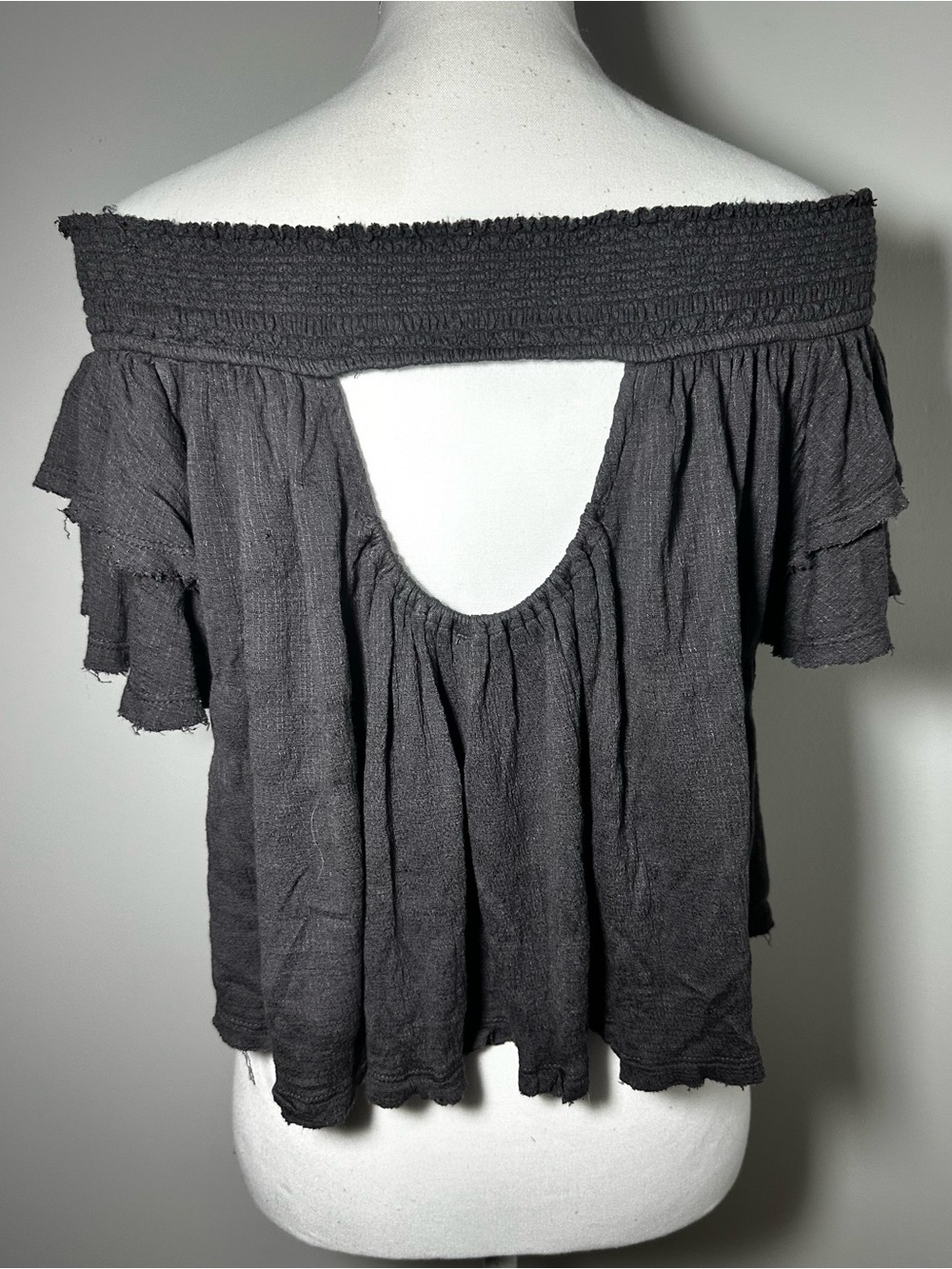 Free People Off-Shoulder Ruffle Crop Top - Picture 14 of 14